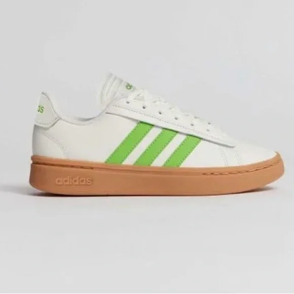 Adidas Womens Grand Court Alpha Lace Up Sneakers Casual Off White Green Size 8.5 - Picture 1 of 16